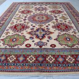 9x12 Ft Afghan Palace Kazak Brand Area Rug, Handmade High Pile Soft Wool Traditional Dining Table Living Room Rug - thumbnail 2