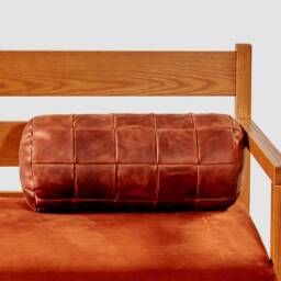 Decorative Pillow For Living Room, Accent Pillow Office, Minimalist Leather Round - thumbnail 4