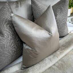 Designer Guild Duchess Satin Look Luxury Cushion Cover, Euro Pillow, Throw Elegant Taupe - Double Sided/Worldwide Shipping - thumbnail 1