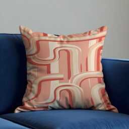 Retro Pink Cushion Cover, 70S Curvy Stripe Pattern Throw Pillowcase, Groovy Classic Decor, 18x18 - thumbnail 3