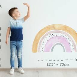 Watercolor Rainbow Wall Decal Large Floral Mural For Nursery - thumbnail 3