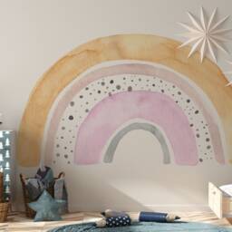 Watercolor Rainbow Wall Decal Large Floral Mural For Nursery - thumbnail 2