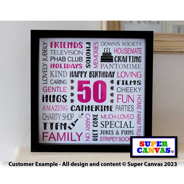 Happy Birthday Nana Best Friend Mummy Sister Wife Grandma Nanny Word Art Personalised Custom Handmade Framed Print Gift For Her - image 1
