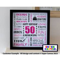 Happy Birthday Nana Best Friend Mummy Sister Wife Grandma Nanny Word Art Personalised Custom Handmade Framed Print Gift For Her - thumbnail 1