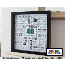 Happy Birthday Nana Best Friend Mummy Sister Wife Grandma Nanny Word Art Personalised Custom Handmade Framed Print Gift For Her - thumbnail 3
