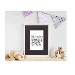 Nursery Quote Print Read Me A Story - 11x14 Matted Wall Art - thumbnail 2