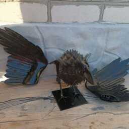 Wrought Iron Crow, Wrought Sculpture, Bird - thumbnail 4