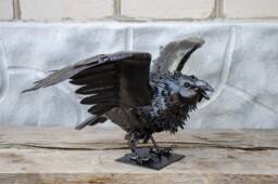 Wrought Iron Crow, Wrought Sculpture, Bird - thumbnail 1