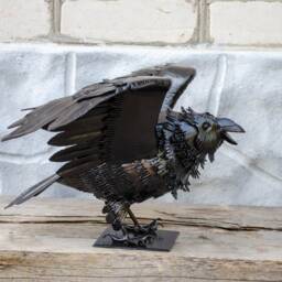 Wrought Iron Crow, Wrought Sculpture, Bird - thumbnail 2