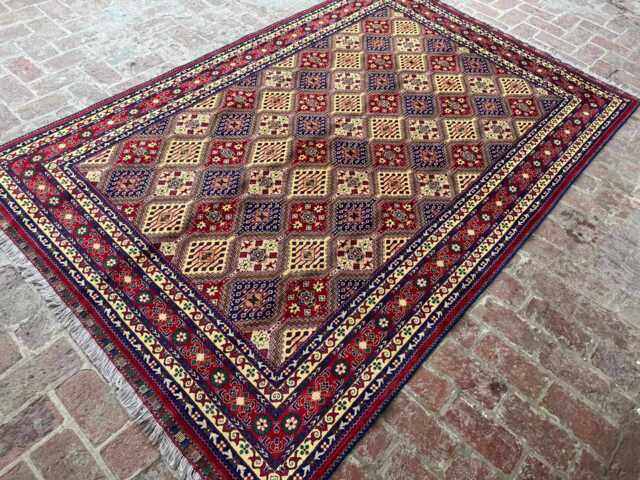 6x9 Handmade Afghan Wool Rug - Oversized Oriental Carpet Large Handwoven Area For Living Room, Bedroom Or Dining Space Gift Ready - image 1