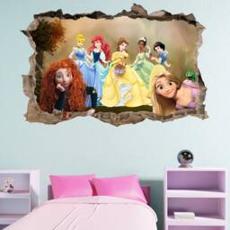 Famous Cartoon Princesses Wall Art Sticker Decal Mural Poster Girls Room Decor 1055 - thumbnail 3