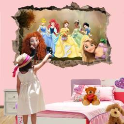 Famous Cartoon Princesses Wall Art Sticker Decal Mural Poster Girls Room Decor 1055 - thumbnail 2