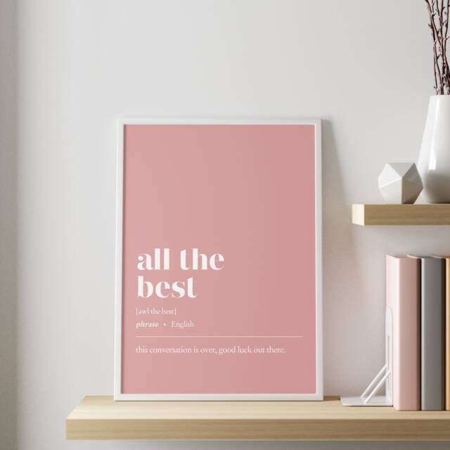 Funny Office Decor - All The Best Customisable Illustration Print Minimalist Home Work From Art Wall - image 1