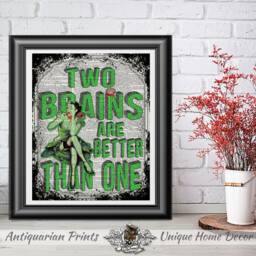 Zombie Art Print, Horror Pin Up Wall Decor, Antique Dictionary Book Print Art, Walking Dead Lovers, Unique Home Decor Brain - thumbnail 3