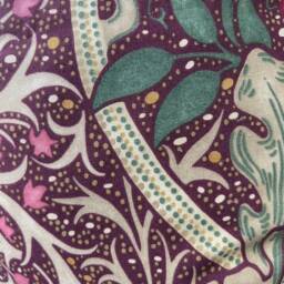 William Morris Seaweed Burgundy Green Designer Fabric Vintage Linen Cushion Pillow Cover - thumbnail 4
