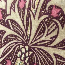 William Morris Seaweed Burgundy Green Designer Fabric Vintage Linen Cushion Pillow Cover - thumbnail 2