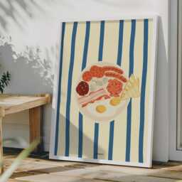 Full English Breakfast Print - Hand-Illustrated Kitchen Food Poster - thumbnail 3