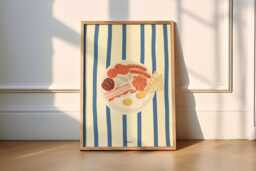 Full English Breakfast Print - Hand-Illustrated Kitchen Food Poster - thumbnail 1