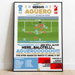 Sergio Aguero V Qpr Print, Manchester City Poster, Football Wall Art, Posters, Man Fc, Print - thumbnail 2