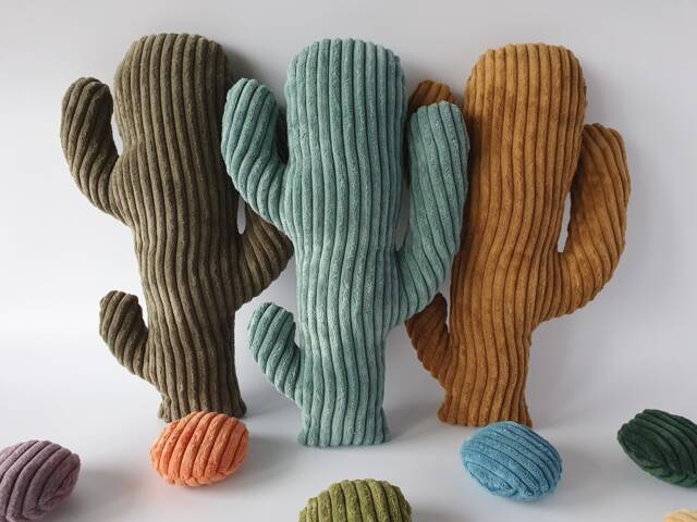 Corduroy Cactus Pillow Plush Desert Decor, Succulent Gift - image 1