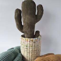 Corduroy Cactus Pillow Plush Desert Decor, Succulent Gift - thumbnail 3