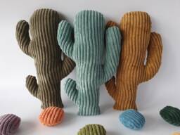 Corduroy Cactus Pillow Plush Desert Decor, Succulent Gift - thumbnail 1