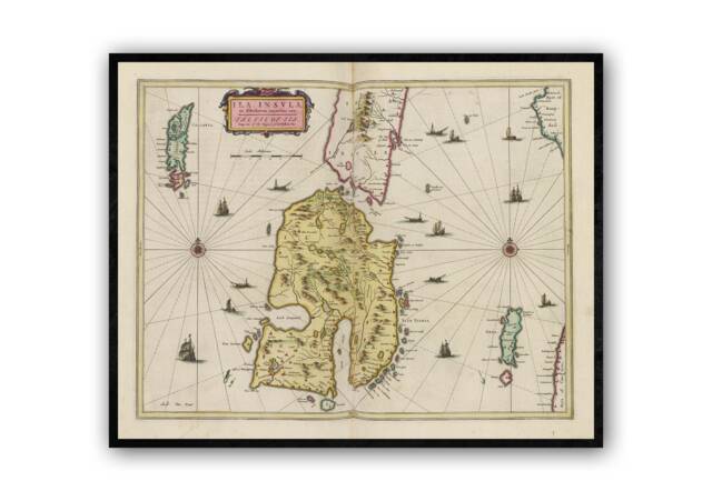 Isle Of Islay Map - Old Antique 1665 Wall Print- Poster Art-Wall Art -Scottish Maps- Vintage Print - image 1