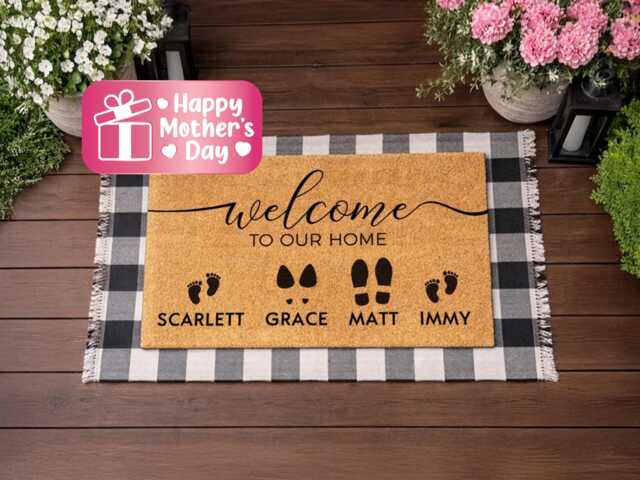 Welcome To Our Home Doormat - Custom Family Name Mat - image 1