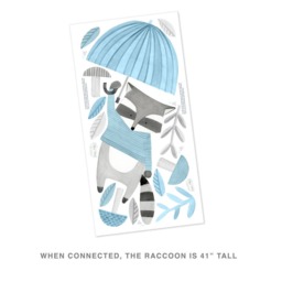 Floating Raccoon - Fabric Wall Decal Woodland Blue Collection Mej - thumbnail 2