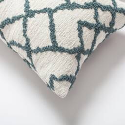 Blue Kilim Pattern Lumbar Pillow Cover Woven Jacquard, Bohemian Coastal Style - 12x20 - thumbnail 2
