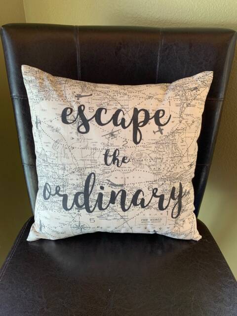 Escape The Ordinary Quote Pillow Airplane Decorative - image 1
