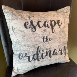 Escape The Ordinary Quote Pillow Airplane Decorative - thumbnail 2