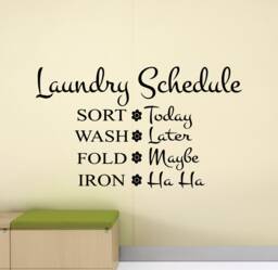 Laundry Rules Wall Decal Room Sign Schedule Bathroom Poster Vinyl Sticker Decor Art X258 - thumbnail 1