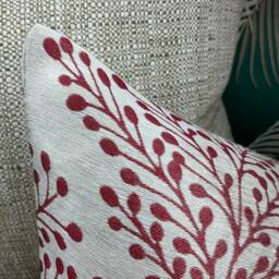 "John Lewis & Partners Bracken, Red - Taupe Cushion Cover, Decorative Pillow Leaves Trail, Double Sided, Rectangle Size 12"" X 20" - thumbnail 3