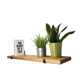Thick Rustic Shelf With Industrial J Brackets - Handmade Wall Heavy Duty Wood UK Made Free Delivery - thumbnail 3