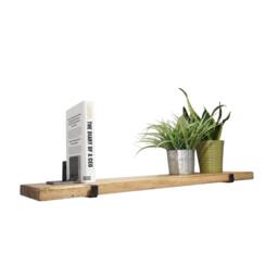 Thick Rustic Shelf With Industrial J Brackets - Handmade Wall Heavy Duty Wood UK Made Free Delivery - thumbnail 2