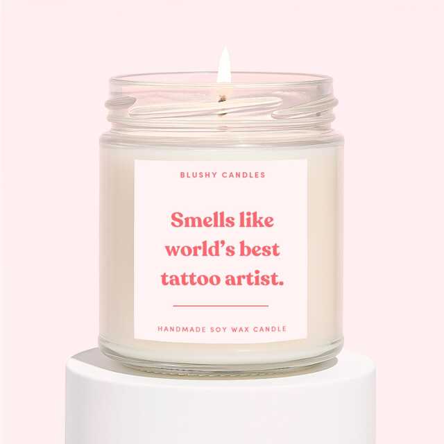 Tattoo Artist Candle - Funny Gifts For Gift New Smells Like World's Best - image 1