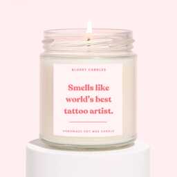 Tattoo Artist Candle - Funny Gifts For Gift New Smells Like World's Best - thumbnail 1