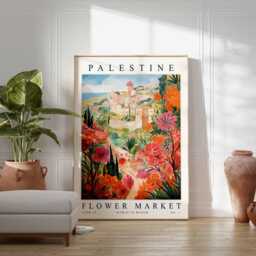 Palestine Flower Market Poster Levantine Floral Wall Art - thumbnail 2