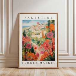 Palestine Flower Market Poster Levantine Floral Wall Art - thumbnail 3