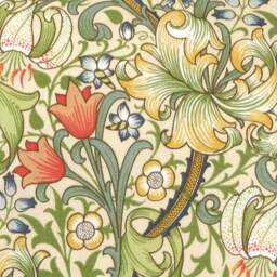 William Morris Golden Lily Cushion Cream Floral Pillow Cover, Victorian Decor - thumbnail 2