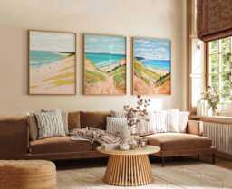 Set Of 3 Sleeping Bear Dunes Posters, Michigan Travel Prints, Usa Coastal Wall Art, Great Lakes Poster Set, Beach House Decor - thumbnail 1