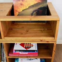 Handmade Solid Wood Record Player Stand Vinyl Storage Cabinet - thumbnail 3