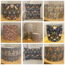 Handmade Lampshade in Fryetts Inca Abstract Print Fabric Grey, Silver, Taupe, Gold. Various Sizes Available, Ceiling Or Table Lamp Options - thumbnail 4