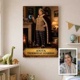 Personalised Thermostat Guardian Canvas From Photo, Custom Name & Text Wall Decor Birthday Present For Comfort Keeper - thumbnail 2