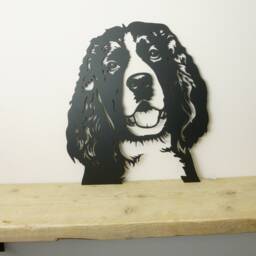 Springer Spaniel Metal Wall Art, Rustic Brown Steel Dog Portrait - thumbnail 2