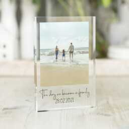 Personalised Acrylic Photo Block, Freestanding Crystal Print Memory, Family Frame, Mother's Day Gift - thumbnail 4