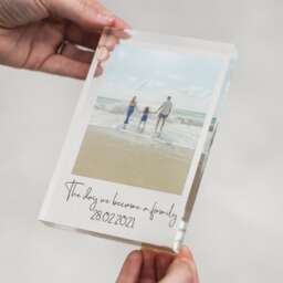 Personalised Acrylic Photo Block, Freestanding Crystal Print Memory, Family Frame, Mother's Day Gift - thumbnail 1