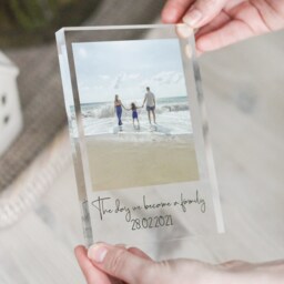 Personalised Acrylic Photo Block, Freestanding Crystal Print Memory, Family Frame, Mother's Day Gift - thumbnail 3