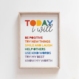 Kids Affirmation Prints, Rainbow Wall Art, Girls Bedroom Classroom Educational Posters, Boys Decor, Art - thumbnail 2